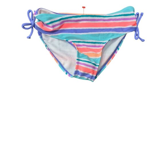 Girls Cat & Jack Striped Bikini Set With Side Tie Bottoms & One-Shoulder Top Mul - Picture 2 of 10